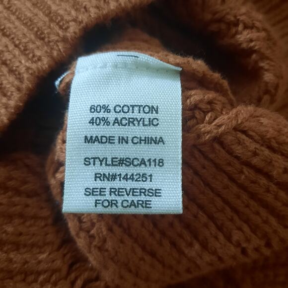 moon & madison Womens V-Neck Drop Shoulder Rust Tone Long Sleeve Sweater Size M - Picture 4 of 6